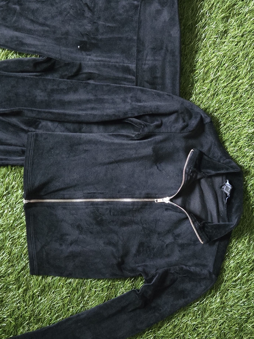 Forever 21 Black Track Jacket & Joggers Set